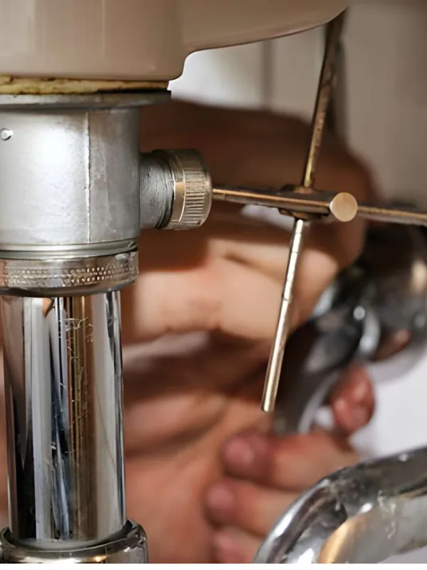 Plumber repairing pipe