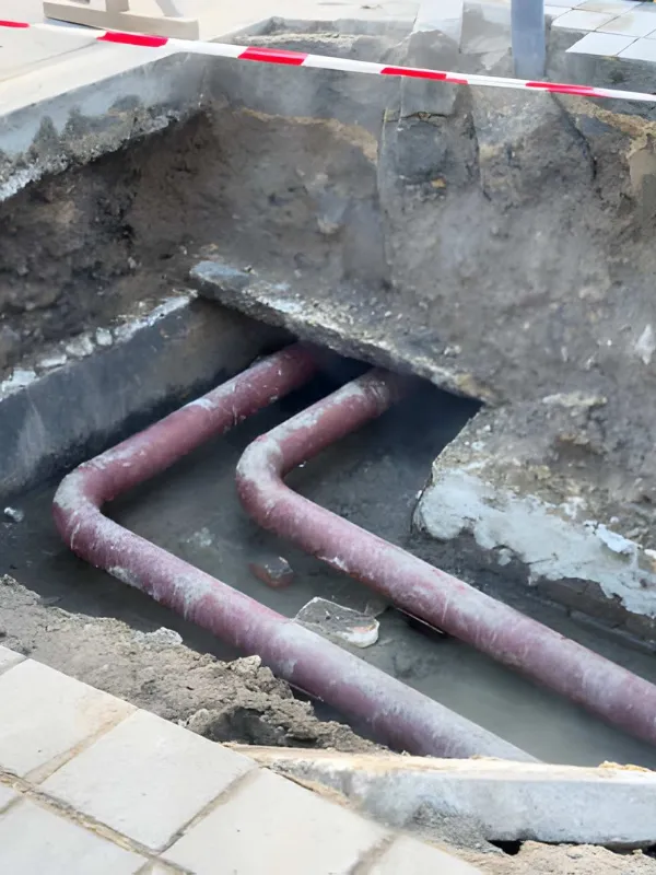 Plumber repairing pipe