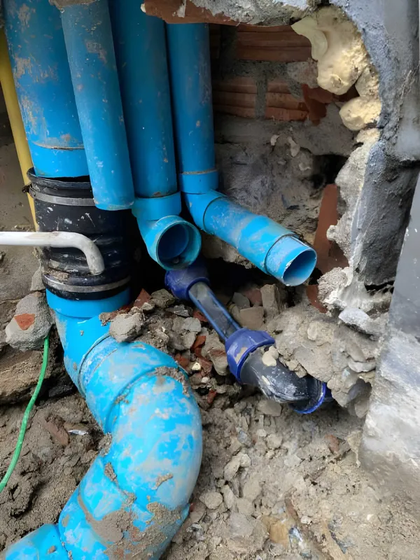 Plumber repairing pipe